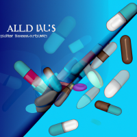 Design a cover of blue backgroud, with light and dark shades, and add medicine with different colors and capsules and ampoules. adjust all this professionally.