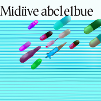 Design a cover of blue backgroud, with light and dark shades, and add medicine with different colors and capsules and ampoules. adjust all this professionally.